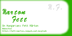 marton fett business card